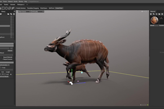 render a realistic 3d animal model,3d creatures model with fur hair  in blender