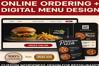 design a wordpress restaurant website with online food ordering digital menus