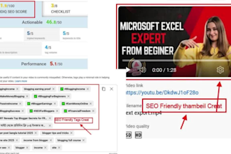 provide best youtube video SEO optimization for top ranking on search result