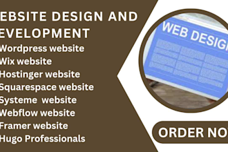 design a complete website wordpress hostinger wix jimbo godaddy squarespace