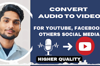 convert audio to mp4 to upload on youtube, fb, socialmedia