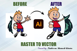 vector trace redraw and raster to vector image