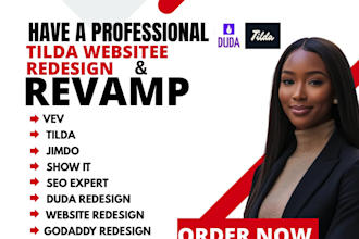 redesign tilda website duda website showit readymag wix vev godaddy seo expert