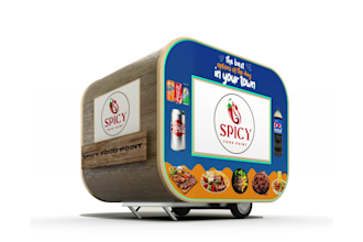 do food stall wrap, food cart, food shop, food truck, food van, or vehicle wrap