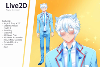 draw 2d vtuber live 2d vtuber avatar twitch emotes streaming avatar in anime art