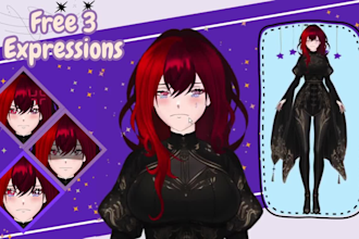design and rig your custom vtuber model character in live2d, live2d vtuber anime