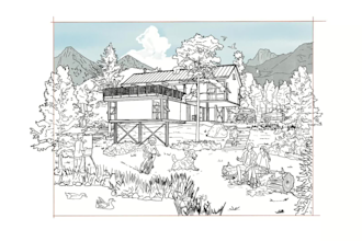 sketch your architectural concept in procreate
