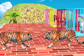 create 3d animal crossing fountain animation