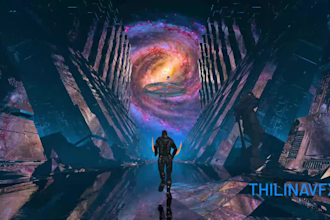 make this futuristic 3d loop video for stream or music video