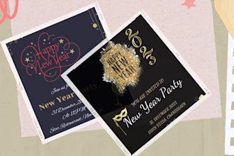 create new year card, event posters, invitation card