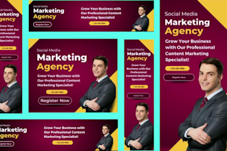 create animated web gif banners, ads, cover, post