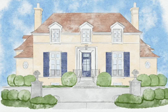 create house portrait and building illustration based on your reference