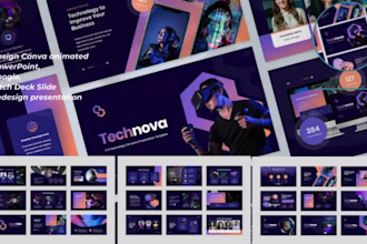 design canva animated powerpoint, google, pitch deck slide redesign presentation