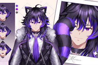 draw 2d vtuber character, live2d design, vtube studio, vtuber rigging, anime