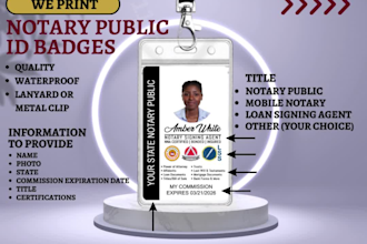 customize, print, and ship your notary public id badge