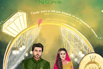 create islamic muslim premium or any kind of wedding invitation video