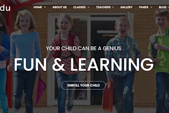 create kindergarten, education, preschool, childcare, daycare school website lms