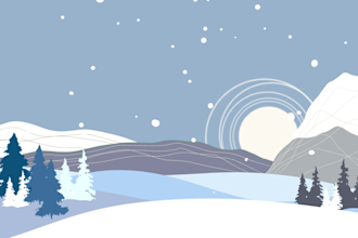 draw flat vector illustration scene or object, sea, christmas scene, banner