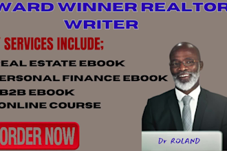ghostwrite real estate ebook, personal finance ebook, business ebook writing