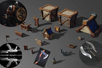 create 3d unity game asset weapon gun environment 3d props for your unity game