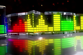 create 3d dj music logo intro and animation