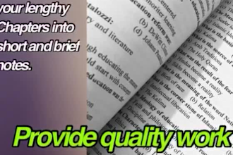 convert books and chapters into short notes