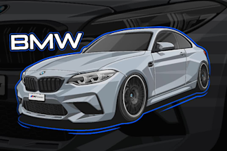 draw your car into vector illustration