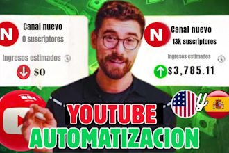hacer youtube automatizacion, video de cash cow canal cash cow, espanol y ingles
