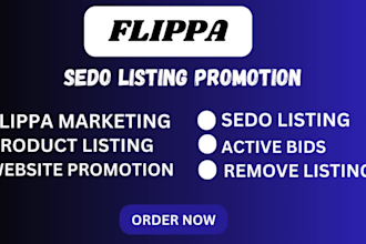promote flippa sedo domain promotion website listing organic audience pro motion