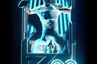 create 3d nft animation card or trading card