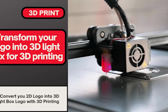transform your logo into 3d light box for 3d printing