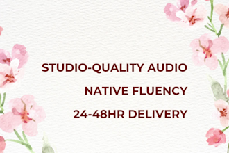 record a professional voiceover in english, japanese, spanish