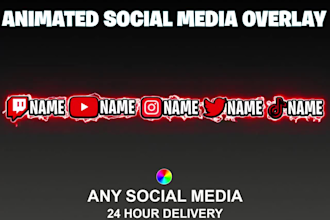 create a custom animated social media overlay for tiktok and twitch