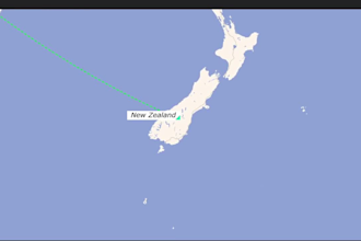create a map animation and travel route in vox style