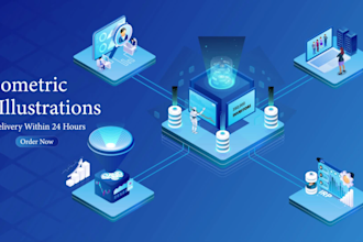 design isometric 3d infographic illustrations in 24 hours