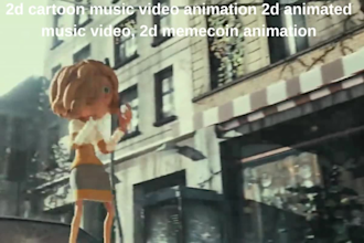 2d cartoon music video animation, 2d music video animation,2d memecoin animation