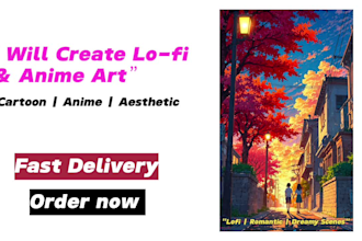 custom cartoon, lofi, and anime art perfect for any project
