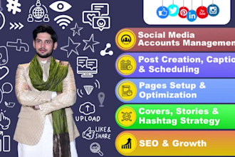 be your social media marketing manager, virtual assistant and content scheduler