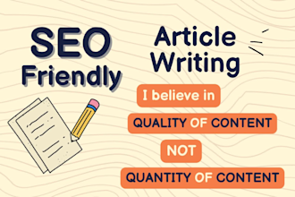 write unique and plagiarism free SEO friendly articles