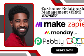 do make com monday com zapier zoho pabbly CRM