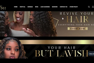 design hair extension shopify store beauty website eyelashes spa website