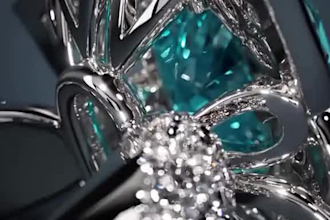 do 3d jewelry animation, realistic jewelry rendering, 3d design, cgi animation