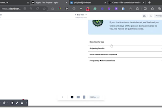 develop landing page, product page, listicle, and advertorial page in replo