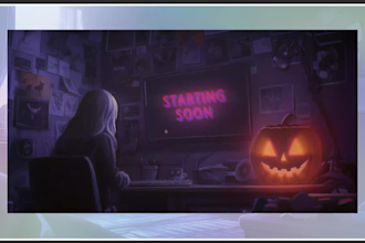 create lofi loop animation for streamer starting soon, brb, offline etc