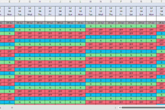 create automatic shift or manpower schedule weekly rota in excel or google sheet
