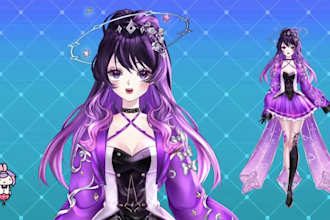 draw and rig live 2d vtuber model, live 2d rigging, vtuber commission, live 2d