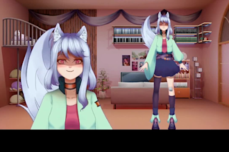 draw and rig live2d vtuber model, live2d vtuber commission, vtuber character