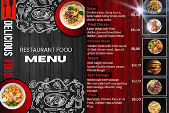 do awesome and creative restaurant menu cards