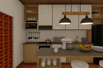 create 3d architecture visual render