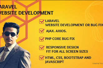 do laravel web development with front end and deployment optional lamp stack